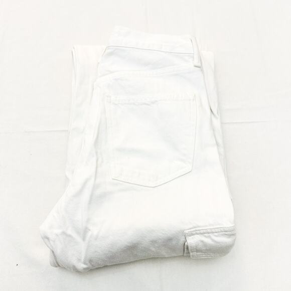 AGOLDE Minka Cargo Wide Leg White Denim Jeans A9117-1183 Zip Fly Size 24 - Picture 1 of 9